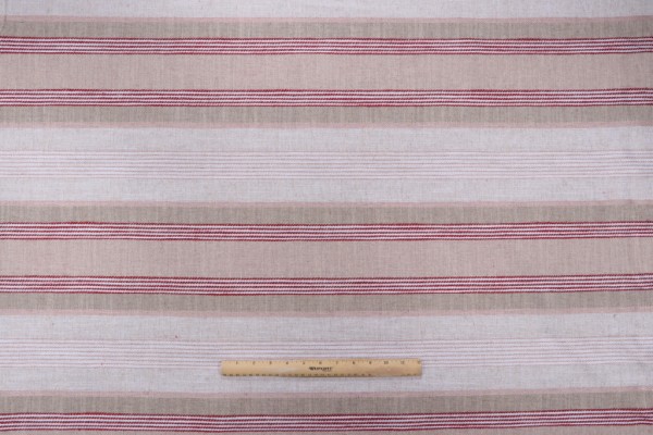Agnes Stripe Woven Upholstery Fabric in Cherry