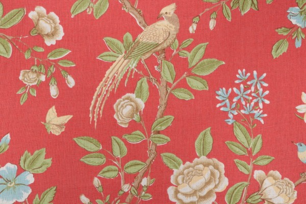 Thibaut Newman Printed Linen Drapery Fabric in Pink F94706