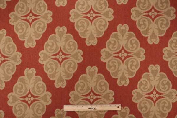 Thibaut Montgomery Printed Linen Blend Drapery Fabric in Red