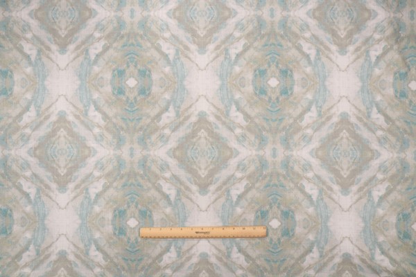 Hamilton Poe Printed Cotton Drapery Fabric in Seaglass