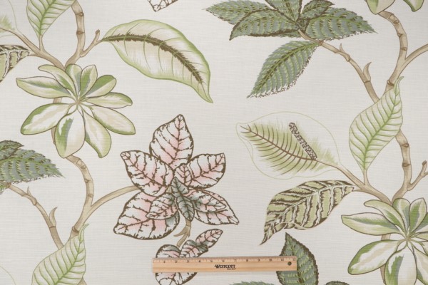 Thibaut Lucala F95750 Printed Linen Blend Drapery Fabric in Cream