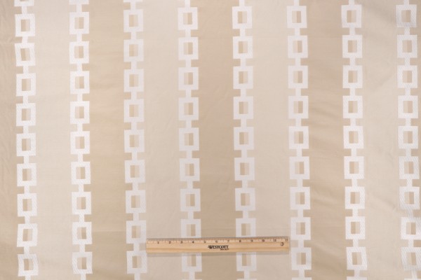 Anna French Key Stripe AW1372 Woven Decorator Fabric in Cream