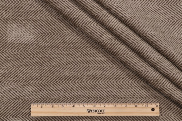 Thibaut Hillside Herringbone W72921 Woven Chenille Upholstery Fabric in Tobacco