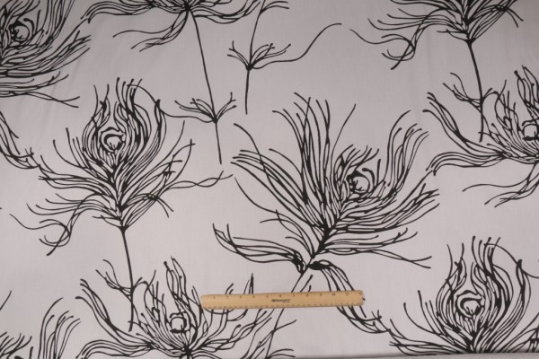 Duralee 2114 Printed Cotton Drapery Fabric in 101-Jet