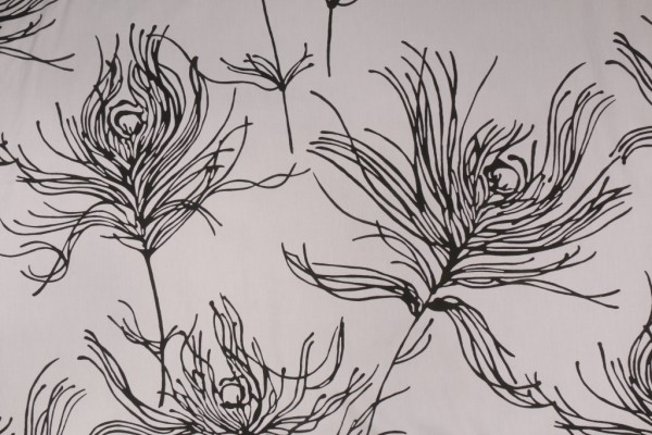 Duralee 2114 Printed Cotton Drapery Fabric in 101-Jet