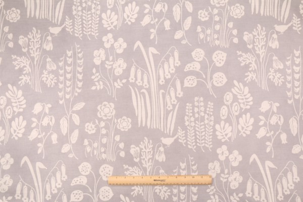 Novogratz Tallulah Belle Printed Cotton Drapery Fabric in Grey