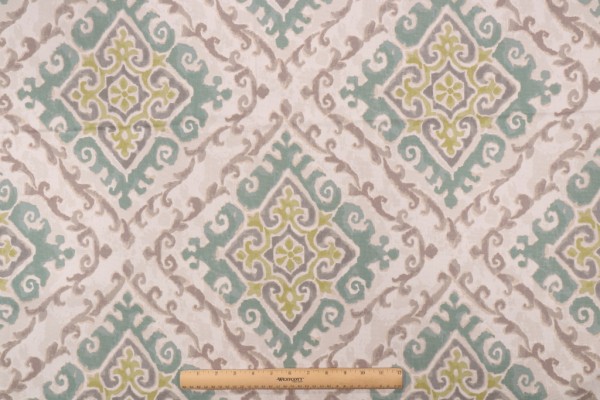 Covington Feabhra Printed Cotton Drapery Fabric in 215-Seaspray