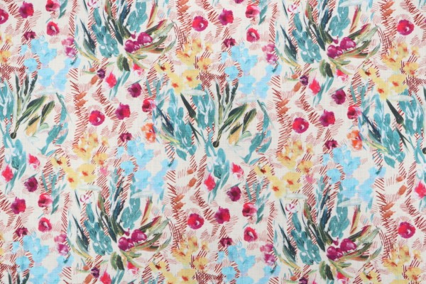 Hamilton Stinson Printed Cotton Drapery Fabric in Magenta 