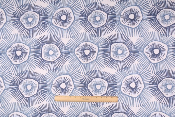 Scott Living Pelican Island - Luxe Linen Printed Cotton Linen Drapery Fabric in Vista