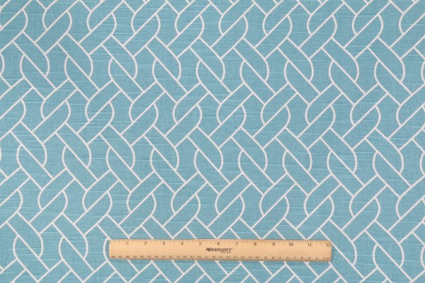 Duralee 21051-Society Printed Cotton Drapery Fabric in Aquamarine