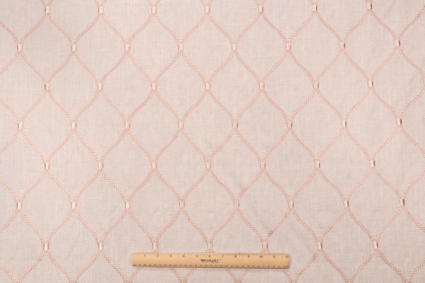 Williamsburg Deane Embroidery Drapery Fabric in Blush