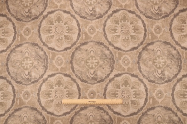 PK Lifestyles Celestial Orb Printed Textured Drapery Fabric in Driftwood