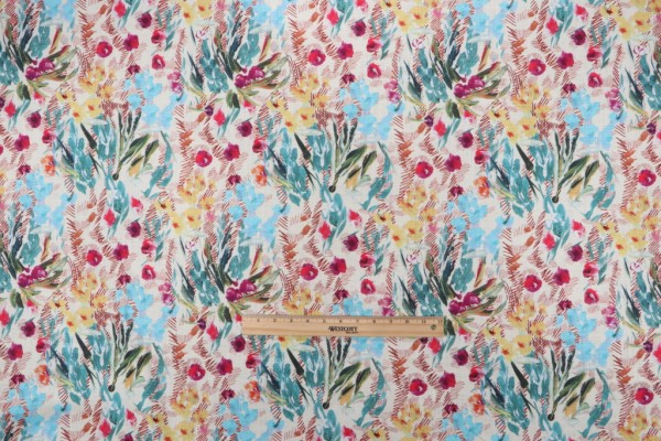 Hamilton Stinson Printed Cotton Drapery Fabric in Magenta 