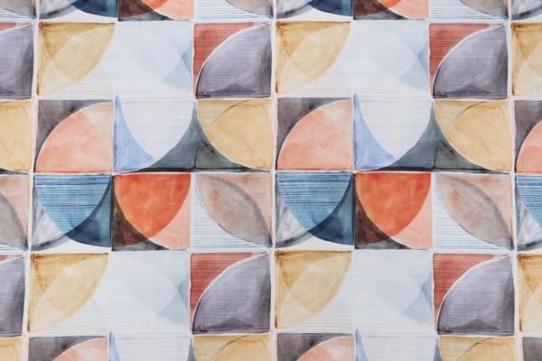 Hamilton Luna Printed Cotton Drapery Fabric in Sunset 