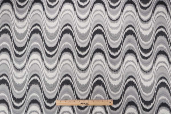 Dream Scene Woven Silk Decorator Fabric in Slate