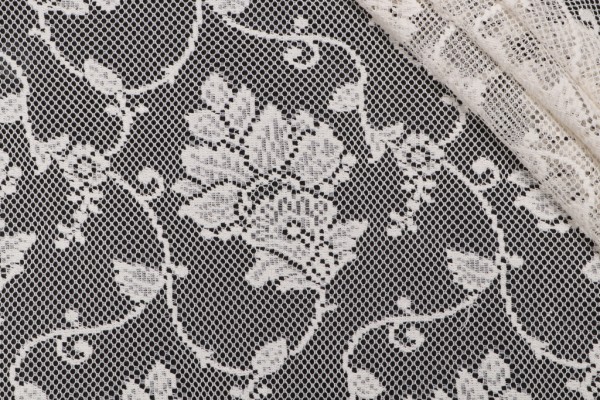 Aliyah Sheer Lace Drapery Fabric in Ivory