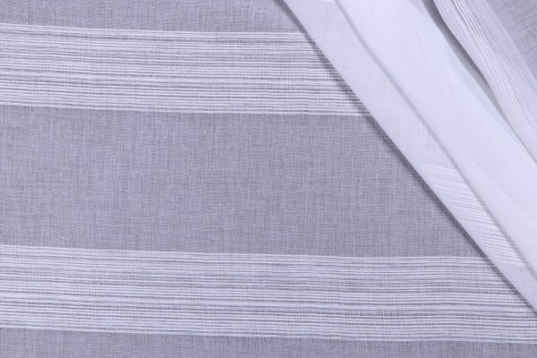Suzanne Stripe Sheer Woven Drapery Fabric in Ice