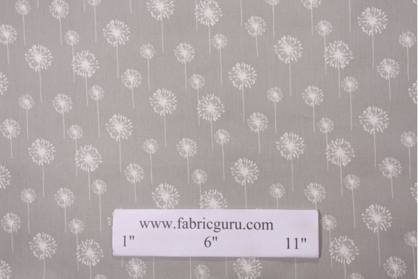 Premier Prints Small Dandelion - Twill Printed Cotton Drapery Fabric in Storm