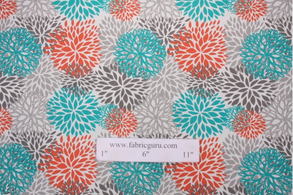 Premier Prints Blooms Outdoor Fabric in Pacific