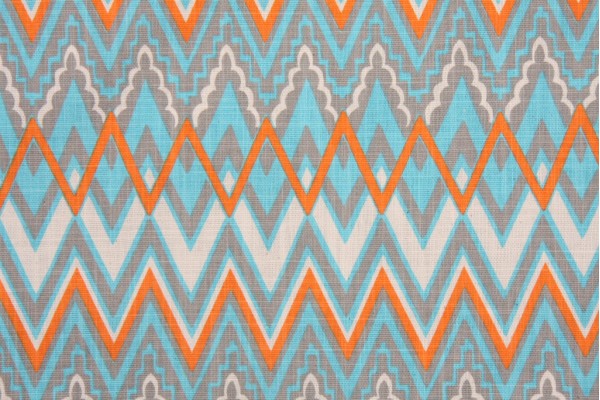 Premier Prints Savvy-Dossett Printed Cotton Drapery Fabric in Mandarin CLOSEOUT