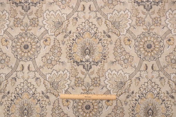 Waverly Castleford Sun N Shade Printed Polyester Outdoor Fabric in Sterling