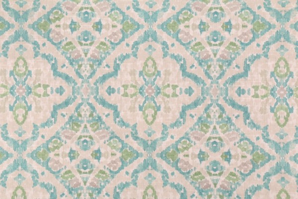 Kelly Ripa Seen & Heard Printed Cotton Drapery Fabric in Seaglass