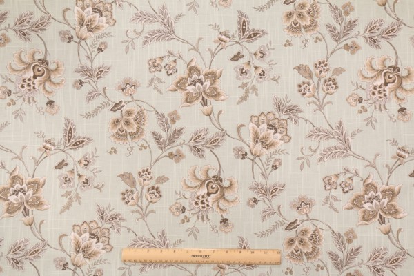 Mill Creek Silverdale Printed Cotton Drapery Fabric in Seaspray