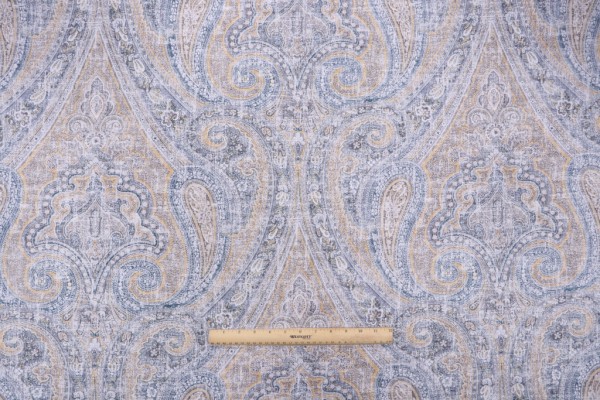 P Kaufmann Spanish Flair Printed Cotton Drapery Fabric in Geyser
