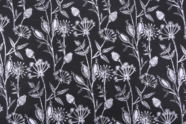 Premier Prints Daman-Slub Canvas Printed Cotton Drapery Fabric in Raven