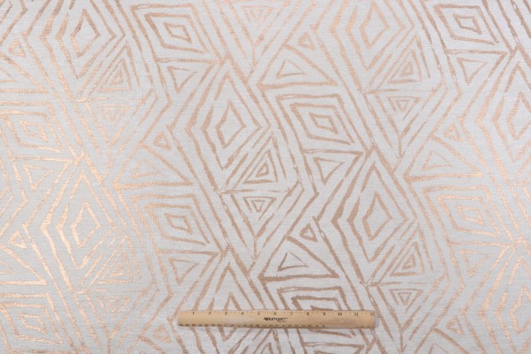 P Kaufmann Kenari Printed Chenille Upholstery Fabric in Gold