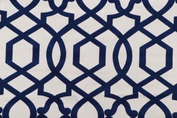 Iman Home Sultana Lattice Flocked Drapery Fabric in Luna