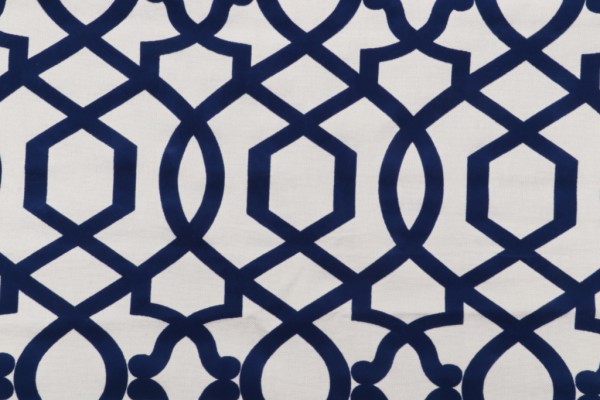 Iman Home Sultana Lattice Flocked Drapery Fabric in Luna