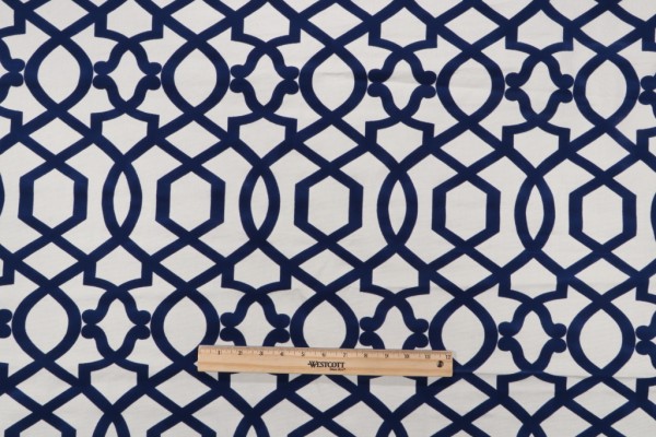 Iman Home Sultana Lattice Flocked Drapery Fabric in Luna