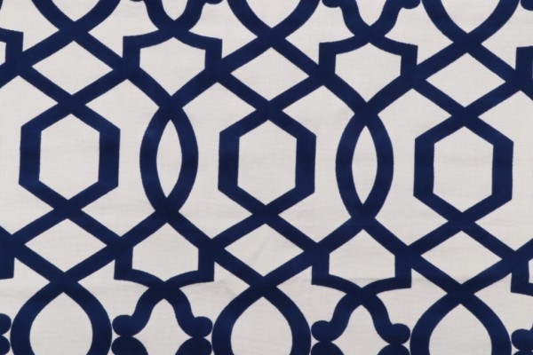 Iman Home Sultana Lattice Flocked Drapery Fabric in Luna