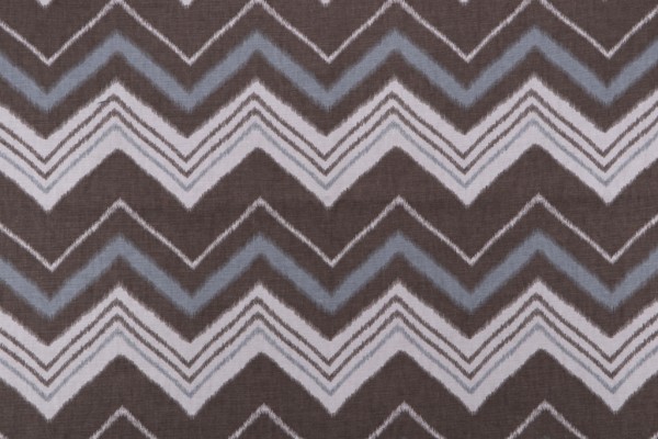Mill Creek Chevron Printed Cotton Drapery Fabric in Bluestone