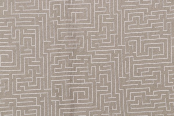 Puzzled Woven Upholstery Fabric in Khaki