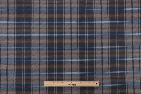 1 Yard Crypton Ziegler High Performance Woven Upholstery Fabric in Teal/Brown
