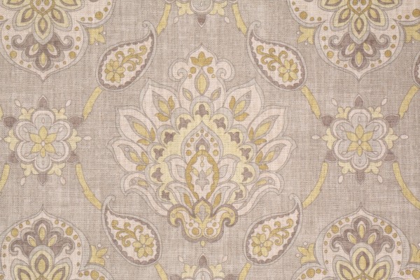 Richloom Moravian Printed Poly Linen Drapery Fabric in Dove