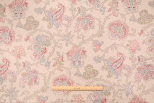 Waverly Arezzo Printed Cotton Linen Drapery Fabric in Giardino