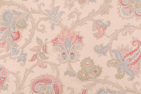 Waverly Arezzo Printed Cotton Linen Drapery Fabric in Giardino