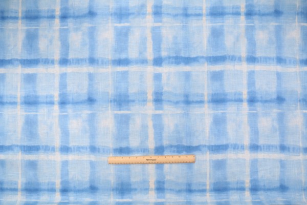 Waverly Arno Printed Linen Blend Drapery Fabric in Cielo