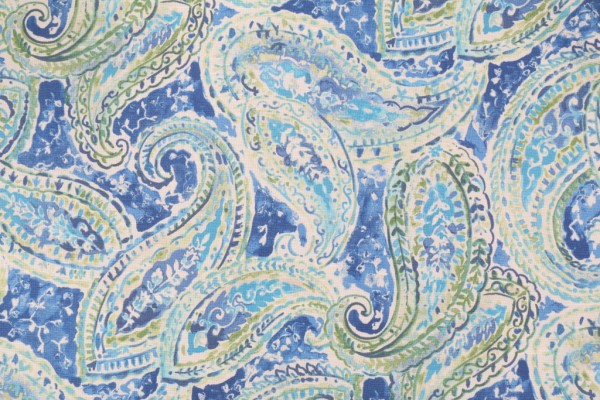 Kelly Ripa Home Bright & Lively Printed Cotton Drapery Fabric in Bluebell