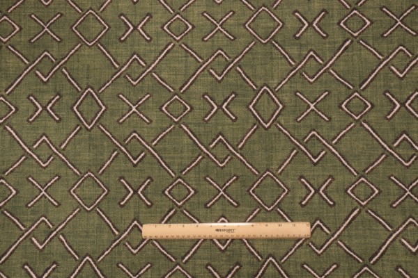 Click for 0.5 Yards PK Lifestyles Malian Geo Printed Linen Blend Drapery Fabric in Fern PK Lifestyles Malian Geo Printed Linen Blend Drapery Fabric in Fern