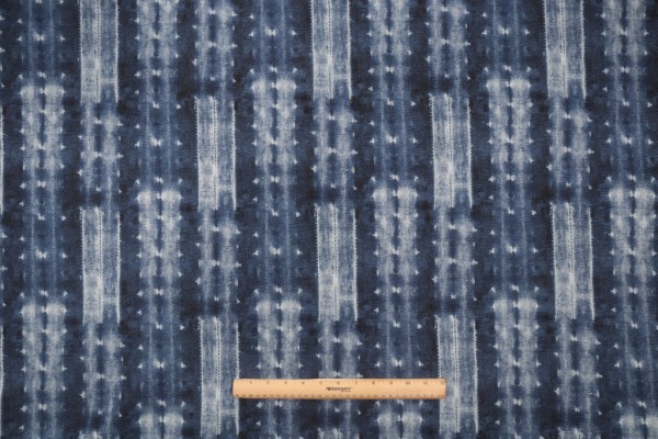 Ellen Degeneres Cap De Pera Printed Cotton Drapery Fabric in Denim