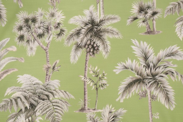 P Kaufmann Palmaverde Printed Cotton Drapery Fabric in Kiwi