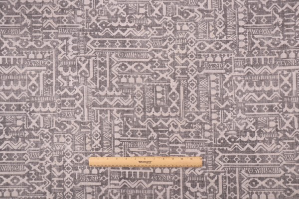 Covington Tanner Printed Cotton Blend Drapery Fabric in 948-Charcoal