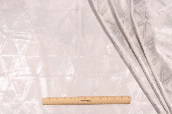 Covington Sunbeam Printed Velvet Decorator Fabric in 90-Silver