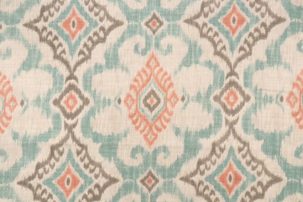 Covington Kantha Printed Cotton Drapery Fabric in 509-Surf