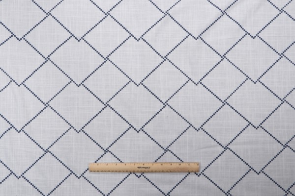 Valiant Fabrics Illuminate Embroidered Drapery Fabric in Nautic