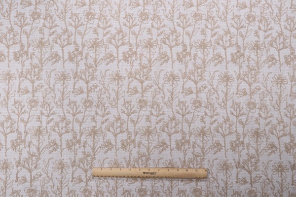 Valiant Fabrics Millie Embroidered Drapery Fabric in Linen